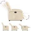 vidaXL Zvedací polohovací křeslo krémové textil