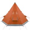 vidaXL Kempingový stan týpí pro 4 osoby oranžový nepromokavý