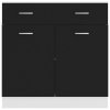 vidaXL Zásuvková skříňka "Lyon" černá 80 x 46 x 81,5 cm, z umělého dřeva