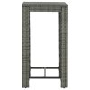 vidaXL Zahradní barový stůl šedý 60,5 x 60,5 x 110,5 cm polyratan