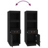 vidaXL Skříň highboard černá 34x40x108,5 cm masivní borové dřevo