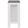 280216 vidaXL Bar Table with Shelf White 110x50x103 cm