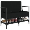 vidaXL Lavice s botníkem černá 85,5 x 42 x 57,5 cm kompozitní dřevo