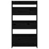 vidaXL Nástěnný truhlík 3patrový 60x18,5x110 cm černý masivní borovice