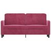 vidaXL 2místná pohovka vínová 140 cm samet