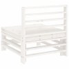 vidaXL Zahradní středová pohovka bílá masivní borové dřevo
