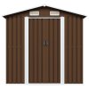 vidaXL Zahradní domek na nářadí hnědý 204 x 132 x 186 cm ocel