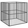 vidaXL Ohrádka pro psy 4 panely černá pozinkovaná ocel