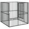 vidaXL Ohrádka pro psy 4 panely černá pozinkovaná ocel