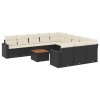 vidaXL 12dílná zahradní sedací souprava s poduškami černá polyratan