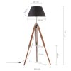 vidaXL Stojací lampa stativ medově hnědá a černá masivní teak 141 cm