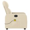 vidaXL Masážní polohovací křeslo krémové textil
