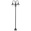 vidaXL Zahradní sloupová lampa 3 ramena E27 220 cm hliník bronzová