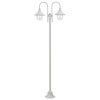 vidaXL Zahradní sloupová lampa 2 ramena E27 220 cm hliník bílá