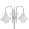 vidaXL Zahradní sloupová lampa 3 ramena E27 220 cm hliník bílá
