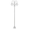 vidaXL Zahradní sloupová lampa 3 ramena E27 220 cm hliník bílá