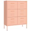vidaXL Zásuvková skříň růžová 80 x 35 x 101,5 cm ocel
