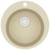 vidaXL Žulový kuchyňský dřez jednoduchý kulatý béžový