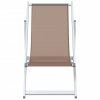 vidaXL Skládací plážová křesla 2 ks hnědá hliník a textilen