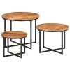 vidaXL Hnízdové konferenční stolky 3 ks masivní akácie a železo