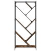 vidaXL Knihovna kouřový dub 79 x 30 x 180 cm kompozitní dřevo a kov
