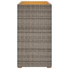 vidaXL Zahradní stůl s dřevěnou deskou šedý 100 x 40 x 75 cm polyratan
