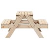 vidaXL Dětský piknikový stůl s pískovištěm masivní borové dřevo