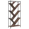 vidaXL Knihovna hnědý dub 79 x 30 x 180 cm kompozitní dřevo a kov