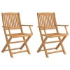 vidaXL Skládací zahradní židle 2 ks 58 x 54,5 x 90 cm masivní akácie