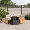 vidaXL 5dílná zahradní sedací souprava s poduškami černá polyratan