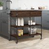 vidaXL Kuchyňský vozík hnědý dub 105 x 42 x 95 cm kompozitní dřevo