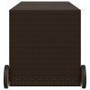 vidaXL Zahradní úložný box s kolečky hnědý 283 l polyratan