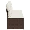 vidaXL Zahradní pohovka s poduškami 4místná hnědá polyratan