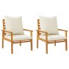 vidaXL Zahradní židle 2 ks s poduškou masivní akáciové dřevo