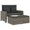 vidaXL Zahradní pohovka s poduškami 2místná šedá polyratan