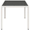 vidaXL Zahradní stůl se skleněnou deskou bílý 190x90x75 cm polyratan