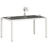 vidaXL Zahradní stůl se skleněnou deskou bílý 150x90x75 cm polyratan