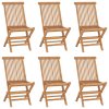 vidaXL Skládací zahradní židle 6 ks masivní teakové dřevo