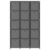 vidaXL Výstavní police 15 přihrádek s boxy šedá 103x30x175,5 cm textil