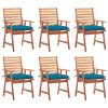 vidaXL Zahradní jídelní židle 6 ks s poduškami masivní akáciové dřevo