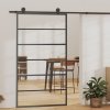 vidaXL Posuvné dveře s kováním ESG sklo a hliník 102 x 205 cm
