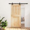 vidaXL Posuvné dveře s kováním 90 x 210 cm masivní borové dřevo