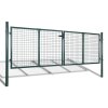 vidaXL Plotová branka ocelová 306 x 125 cm zelená