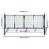 vidaXL Plotová branka ocelová 300 x 125 cm zelená