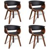 vidaXL Jídelní židle 4 ks ohýbané dřevo a umělá kůže