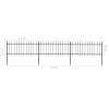 vidaXL Zahradní plot s kopím nahoře ocelový 537 x 80 cm černý