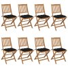 vidaXL Skládací zahradní židle s poduškami 8 ks masivní akácie