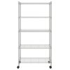 vidaXL Úložný regál 5 polic 75x35x155 cm s kolečky chromovaný 250 kg