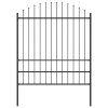vidaXL Zahradní plot s kopím nahoře ocelový 181 x 200 cm černý