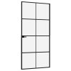 vidaXL Interiérové dveře černé 93x201,5 cm tvrzené sklo a hliník úzké